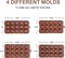 4 Packs Silicone Molds for Chocolate, Food Grade no-stick Baking, candy and butter Mold with different shape
